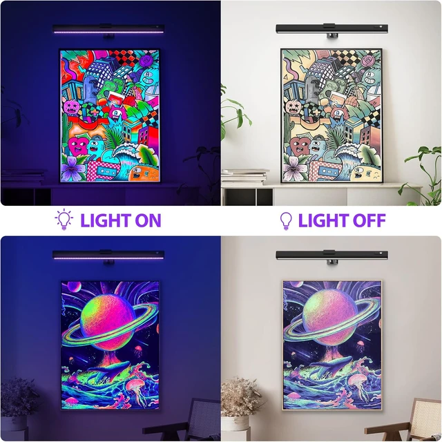 Alt view image 6 of 7 - Black Light for Blacklight Tapestry, Poster Light, 2 Pack