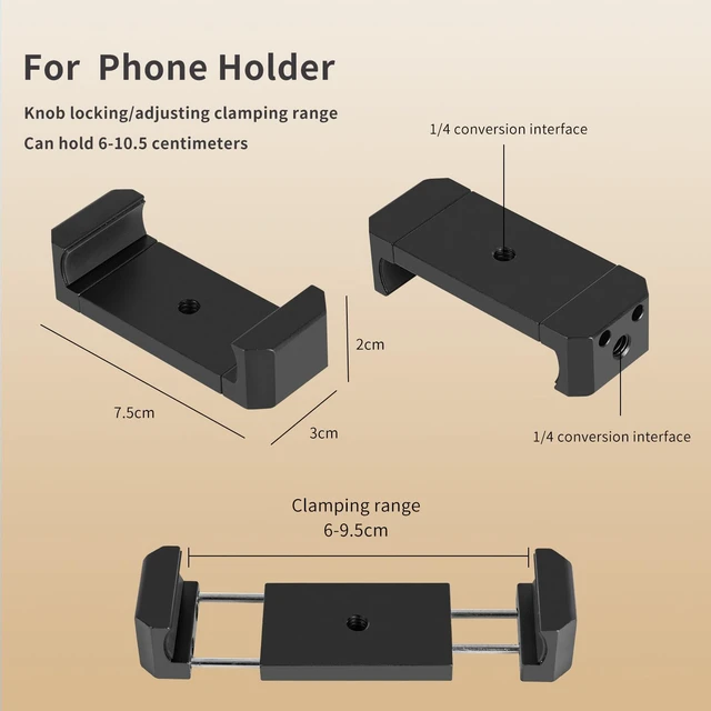 Alt view image 3 of 7 - Wall Mounted Phone Holder Magic Arm 360° Rotation Adjustable Metal Base Screw in Wall Sturdy for Kitchen Bedroom Home 32 Inch Metal Phone Clip