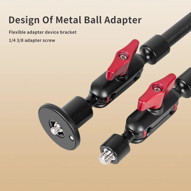 Alt view image 4 of 7 - Wall Mounted Phone Holder Magic Arm 360° Rotation Adjustable Metal Base Screw in Wall Sturdy for Kitchen Bedroom Home 32 Inch Metal Phone Clip