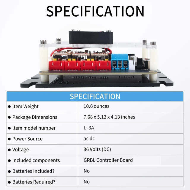Alt view image 4 of 7 - 2-Axis 3-Axis GRBL Controller Board 36V DC Input