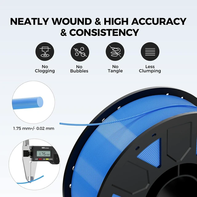 Alt view image 2 of 7 - PETG 3D Printer Filament 1.75mm 4KG, Black+White+Grey+Transparent