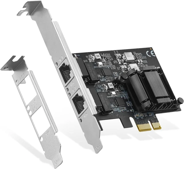 Main image of 2 Ports 2.5G PCIe Network Adapter, RTL8125B LAN Controller 2500/1000/100Mbps Ethernet RJ45 NIC Card Support PXE for Windows/Linux