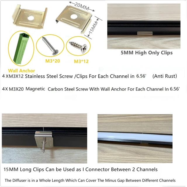 Alt view image 6 of 7 - 10-Pack 3.3FT Recessed Strip Black Channel With Continuous Silicone Diffuser , Flexible Seamless Milky Cover LED Ribbon Tape Track, Wardrobe Bookcase Cabinet Embedded Aluminum Low Profile (10, Black)
