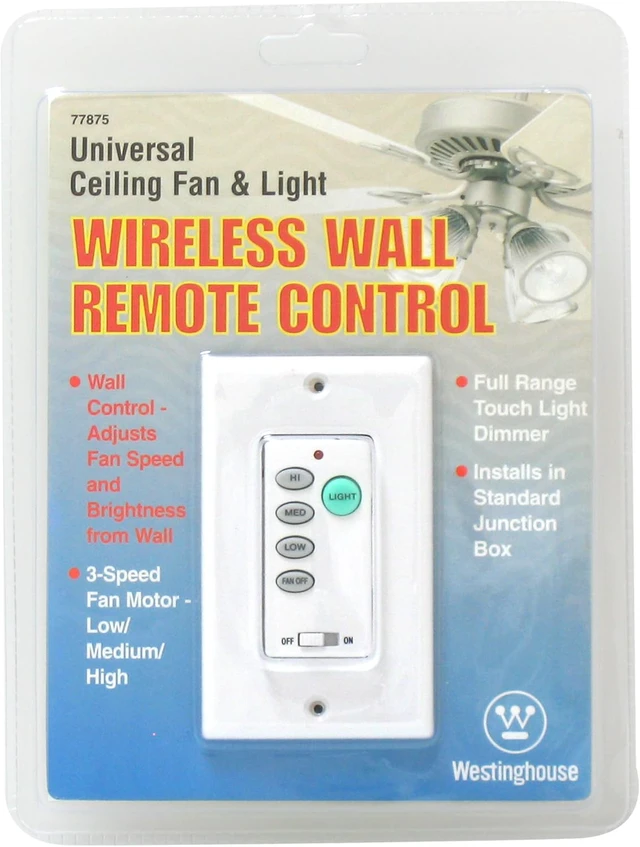 Alt view image 2 of 3 - 7787500 Wireless Ceiling Fan and Light Wall Control