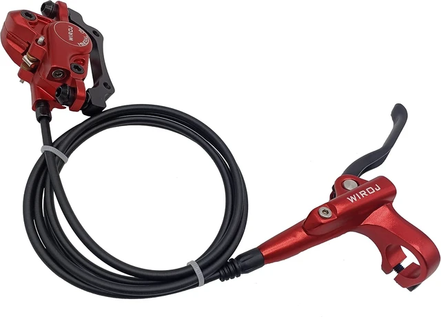 Alt view image 2 of 6 - Mountain Bike Hydraulic Disc Brake Set, Front & Rear Disc Brake Kit Fit Bicycle MTB XC Trail, e-Bike, Fat Bike, Upgrade kit for Mechanical Disc Brake (Red - Left Front & Right Back)