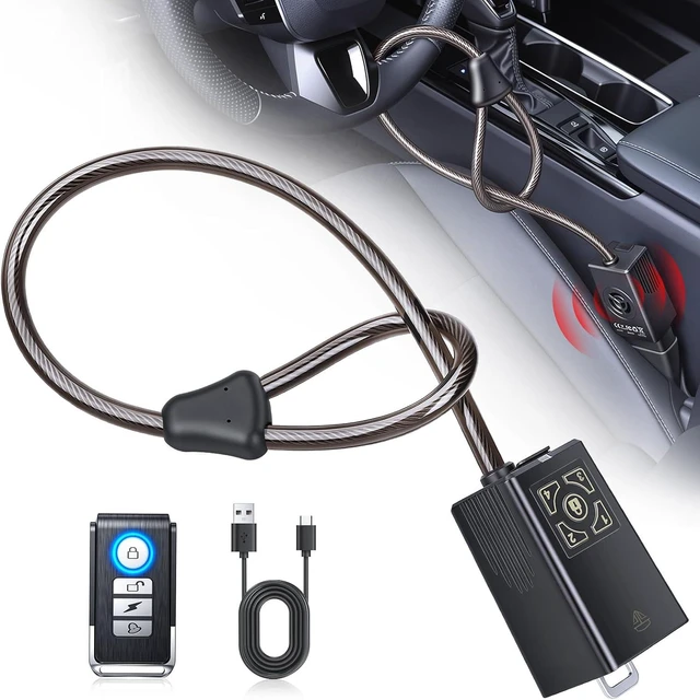 Main image of Upgrade Car Steering Wheel Lock with Remote, Keyless Anti-Theft Car Device
