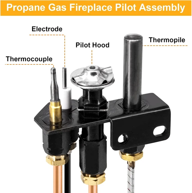 Alt view image 2 of 7 - 69L18 Pilot Assembly Propane Gas (LP) for Lennox Elite, IHP, Merit, Superior, Astria Direct Vent Fireplaces and Inserts, 69L1801, 108084-03 Pilot Assembly Replacement Parts with thermocouple