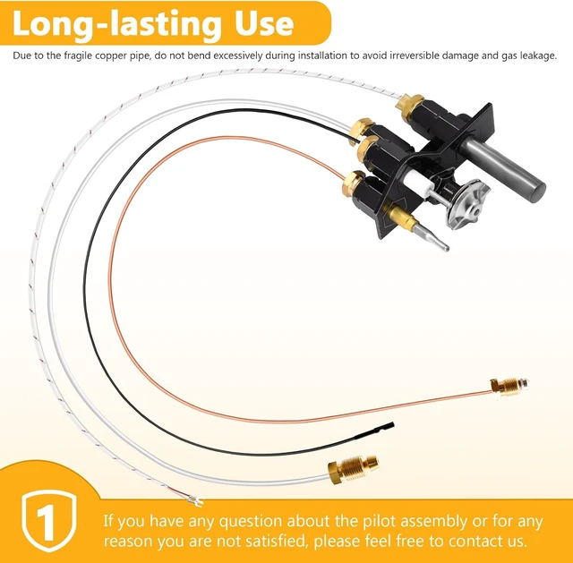 Alt view image 6 of 7 - 69L18 Pilot Assembly Propane Gas (LP) for Lennox Elite, IHP, Merit, Superior, Astria Direct Vent Fireplaces and Inserts, 69L1801, 108084-03 Pilot Assembly Replacement Parts with thermocouple