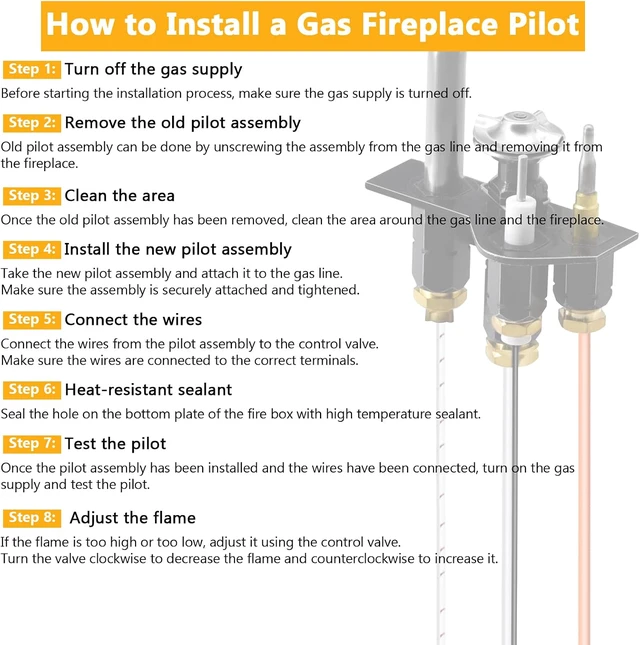 Alt view image 7 of 7 - 69L18 Pilot Assembly Propane Gas (LP) for Lennox Elite, IHP, Merit, Superior, Astria Direct Vent Fireplaces and Inserts, 69L1801, 108084-03 Pilot Assembly Replacement Parts with thermocouple