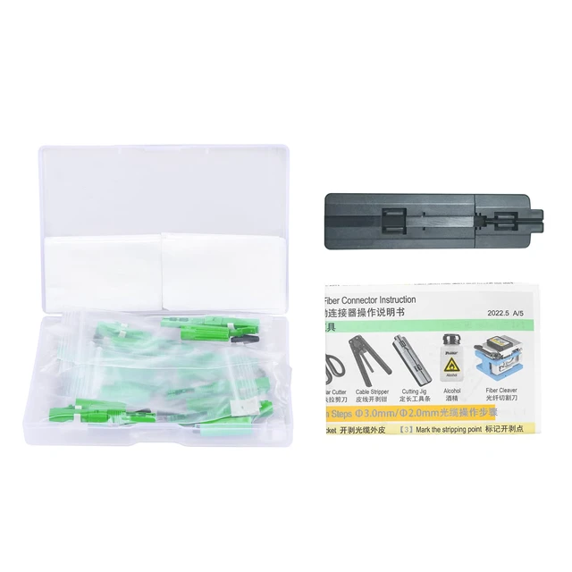 Alt view image 6 of 7 - -20 Pack LCAPC Singlemode Fiber Optic Quick Assembly Connector Fast Mechanical Connection Adapter for 0.9/2.0/3.0/2.0 * 1.6/2.0 * 3.0mm Fiber Cable(Green)