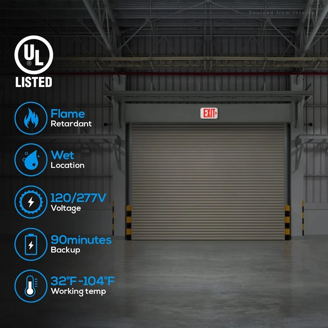 Alt view image 4 of 7 - Wet Location LED Exit Sign with Battery Backup White