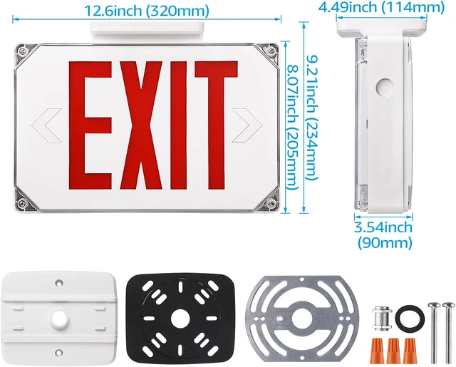 Alt view image 6 of 7 - Wet Location LED Exit Sign with Battery Backup White