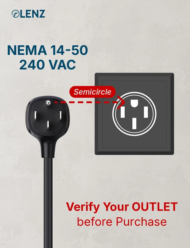 Alt view image 2 of 7 - NEMA 14-50 Adapter for Tesla Mobile Connector Gen 2 and 3, 10 in