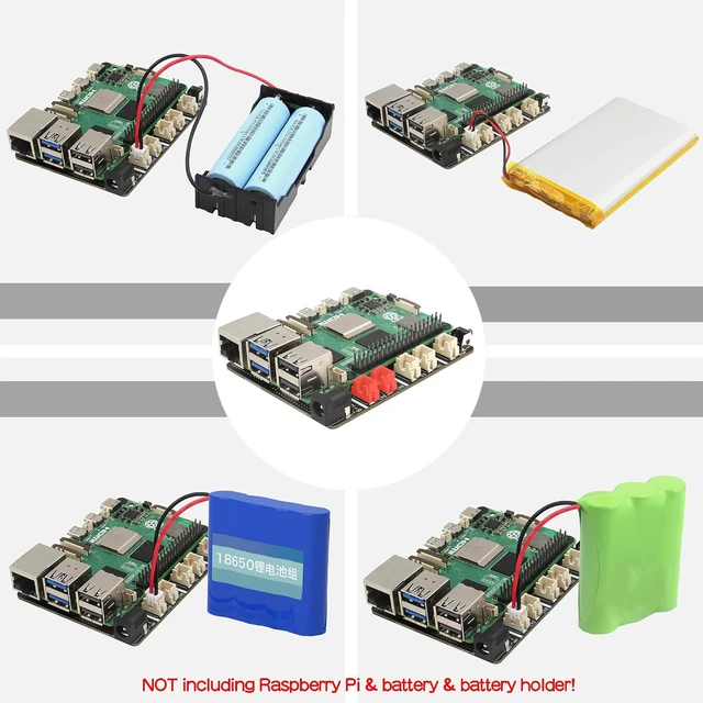 Alt view image 6 of 7 - X1203 5V UPS Expansion Board for Raspberry Pi 5, Wide 6-18V Input