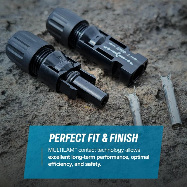 Alt view image 3 of 7 - Staubli MC4 Male & Female Solar Panel Connectors (10 Pairs) for PV Cable, Made in USA