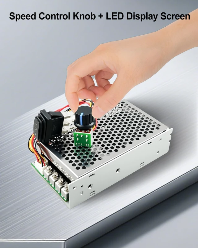 Alt view image 2 of 7 - DC Motor Speed Controller 10-55V 60A PWM with Forward-Brake-Reverse Switch