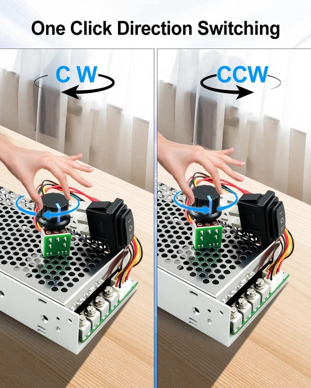 Alt view image 3 of 7 - DC Motor Speed Controller 10-55V 60A PWM with Forward-Brake-Reverse Switch