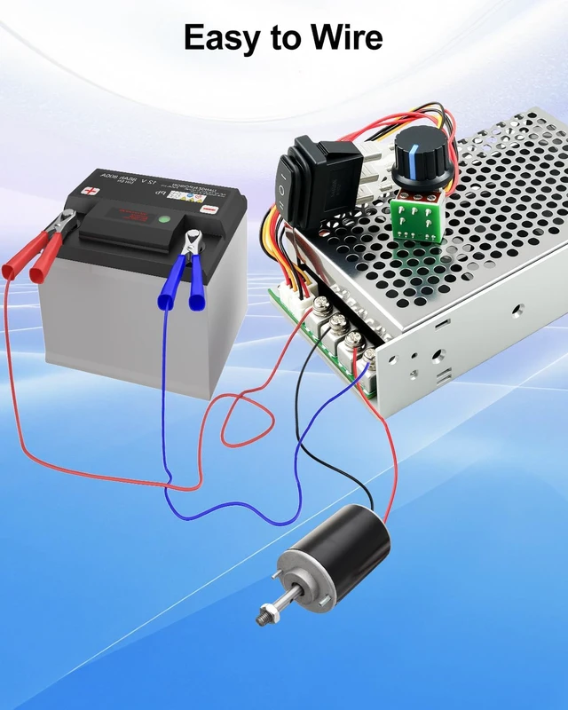 Alt view image 5 of 7 - DC Motor Speed Controller 10-55V 60A PWM with Forward-Brake-Reverse Switch