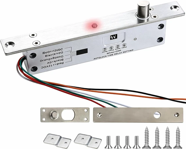 Main image of Electric Drop Bolt Door Lock with LED Indicator, Fail-Secure DC12V