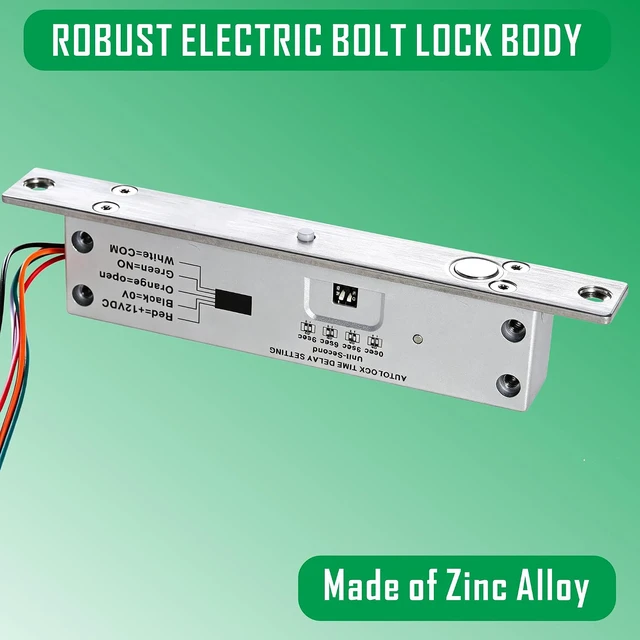 Alt view image 4 of 7 - Electric Drop Bolt Door Lock with LED Indicator, Fail-Secure DC12V