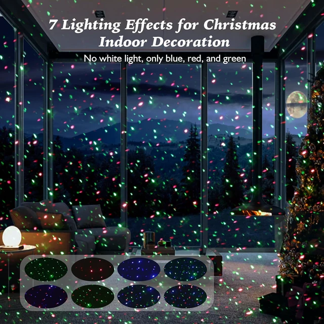 Alt view image 2 of 7 - Outdoor Laser Lights Projector, RGB Color Firefly Lights Projection Light, Christmas Star Projector with Remote Control, Holiday Halloween Decor for Home, Garden, Trees, RGB 3 Color Motion