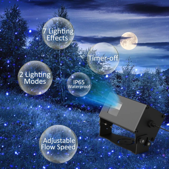 Alt view image 4 of 7 - Outdoor Laser Lights Projector, RGB Color Firefly Lights Projection Light, Christmas Star Projector with Remote Control, Holiday Halloween Decor for Home, Garden, Trees, RGB 3 Color Motion