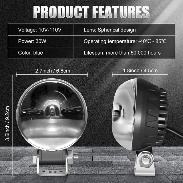 Alt view image 3 of 7 - New LED Forklift Safety Light Blue Arc Forklift Warning Light Warehouse Pedestrian Area Spotlight 30W DC 10-110V
