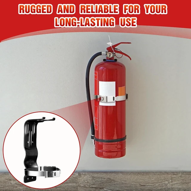 Alt view image 5 of 6 - 5 Pack Fire Extinguisher Bracket 5 lb Wall Mount Stainless Steel Fire Extinguisher Holder for Home Truck Vehicle (Black)