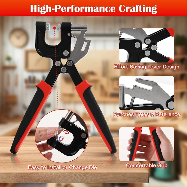 Alt view image 4 of 7 - Leather Rivets & Magnetic Snaps Fastener Kit with Installation Plier 160 Sets Double Cap Rivets and 40 Sets Magnetic Buttons for Leatherworking, Bag Repair, Belt Making, Boot Repair