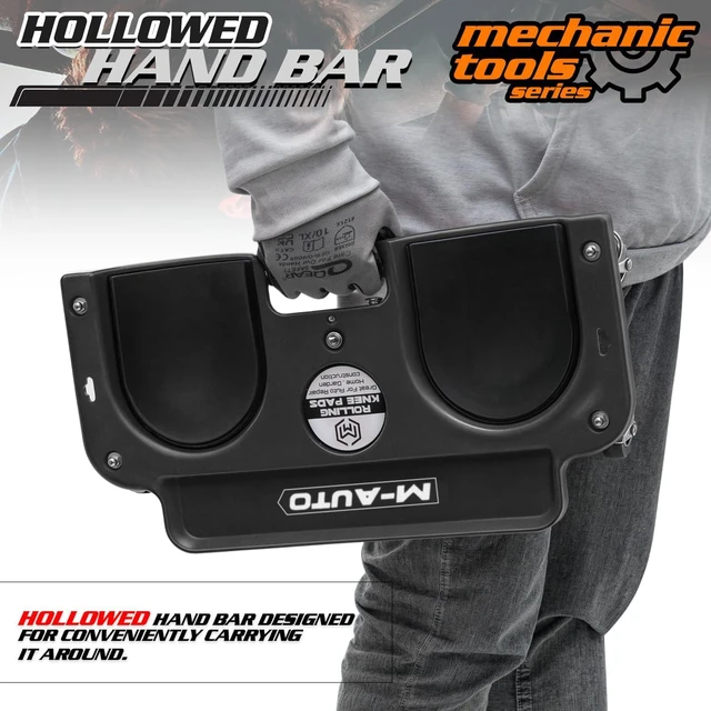 Alt view image 6 of 7 - Rolling Knee Creeper Durable Knee Pads with Full 360 Degree Turn Casters and Tool Tray, Garage Kneeling Pads on Swivel Castors for Home Workshop Auto Repairing Maintaining, Black