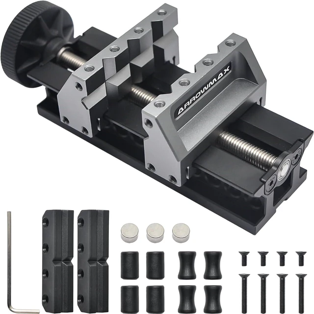 Main image of AM Precision Double-Ended Mini Bench Vise - Crafted from aerospace-grade aluminum alloy and precision CNC machined, Enhance Precision and Stability for Crafts,Jewelry Making