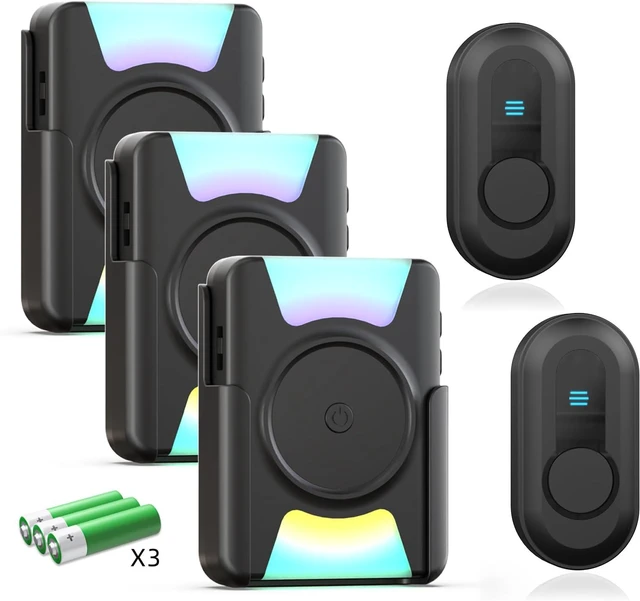 Main image of 1000FT Wireless Hearing Impaired Doorbell, 2 Buttons, 3 Receivers
