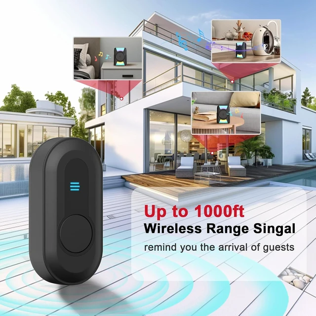 Alt view image 6 of 7 - 1000FT Wireless Hearing Impaired Doorbell, 2 Buttons, 3 Receivers
