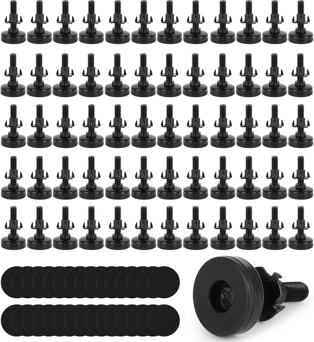 Main image of 60 Pcs Adjustable Leveling Feet with T-Nut Kit, 3/8-16 Thread Furniture Levelers