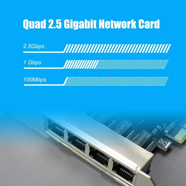 Alt view image 2 of 7 - LE8445 2.5Gb Network Card with 4 RJ45 Ports, Internal Ethernet NIC for PC, PCIE 2.0 X4 Interface