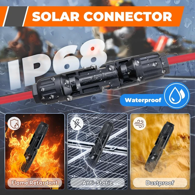 Alt view image 4 of 7 - 30PCS Solar Crimper Tool Kit - Crimping Tool, Wire Stripper, 25 Pairs Solar Connectors, Suitcase, and 2 Spanner Wrenches for Solar Panel Cable Assembly