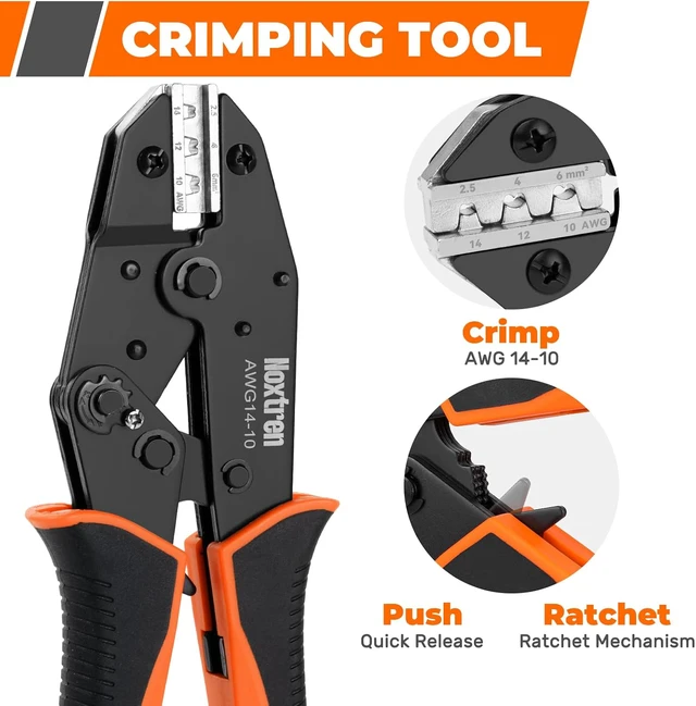 Alt view image 5 of 7 - 30PCS Solar Crimper Tool Kit - Crimping Tool, Wire Stripper, 25 Pairs Solar Connectors, Suitcase, and 2 Spanner Wrenches for Solar Panel Cable Assembly