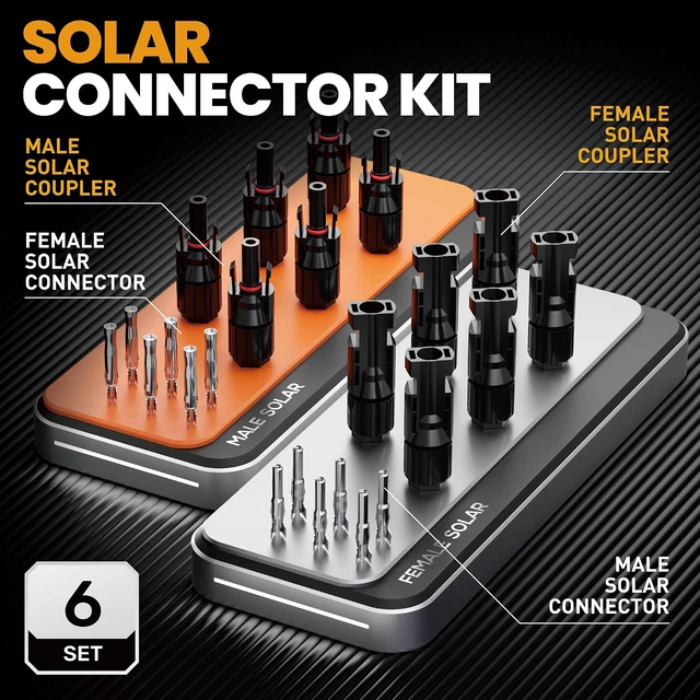 Alt view image 4 of 7 - Solar Connector Crimping Tool Kit, 14-10 AWG Crimper for Solar Panel Cables Connectors, Toolbox Kit with 6 Pairs of Solar Connectors and Wrenches, Strippers, Crimpers and Cable Cutter