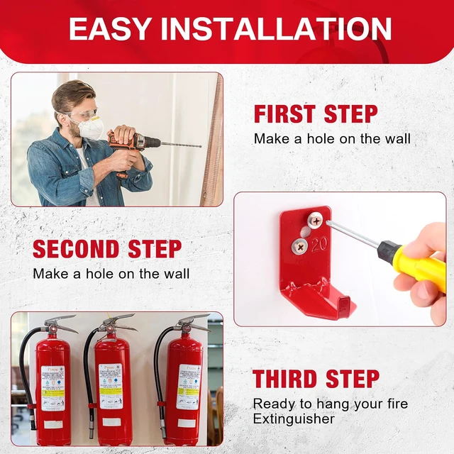 Alt view image 3 of 7 - 40 Pack Fire Extinguisher Wall Mount Bracket 5-40 Lb,Novelty Style