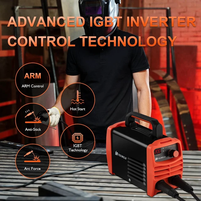 Alt view image 2 of 7 - 200A Stick Welder 110V, Mini Portable Inverter Welding Machine with Synergic Control, Digital Display, Hot Start, Arc Force, Anti-Stick - Includes Helmet,Gloves,20 Rods & Accessories