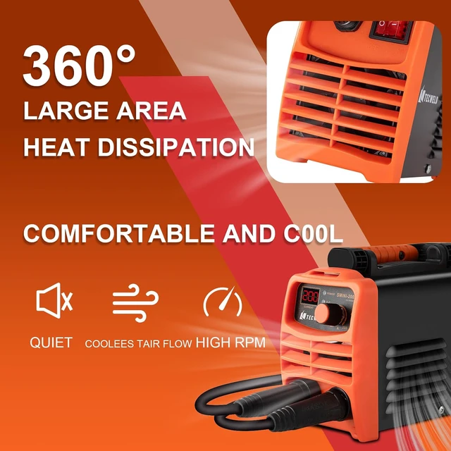 Alt view image 5 of 7 - 200A Stick Welder 110V, Mini Portable Inverter Welding Machine with Synergic Control, Digital Display, Hot Start, Arc Force, Anti-Stick - Includes Helmet,Gloves,20 Rods & Accessories