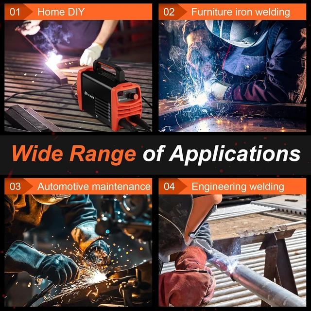 Alt view image 7 of 7 - 200A Stick Welder 110V, Mini Portable Inverter Welding Machine with Synergic Control, Digital Display, Hot Start, Arc Force, Anti-Stick - Includes Helmet,Gloves,20 Rods & Accessories