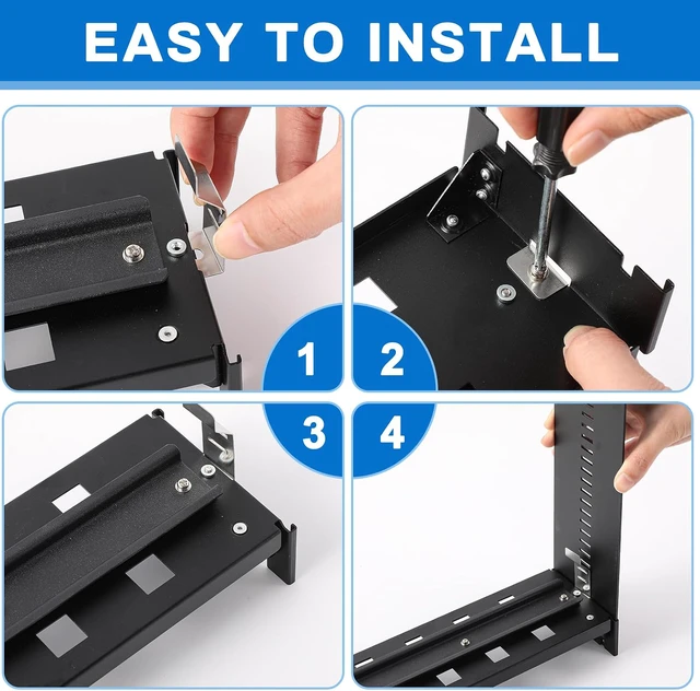 Alt view image 4 of 7 - 1 Pcs 19 Inch Din Rail Rack Mount Kit, Aluminum Adjustable, Black
