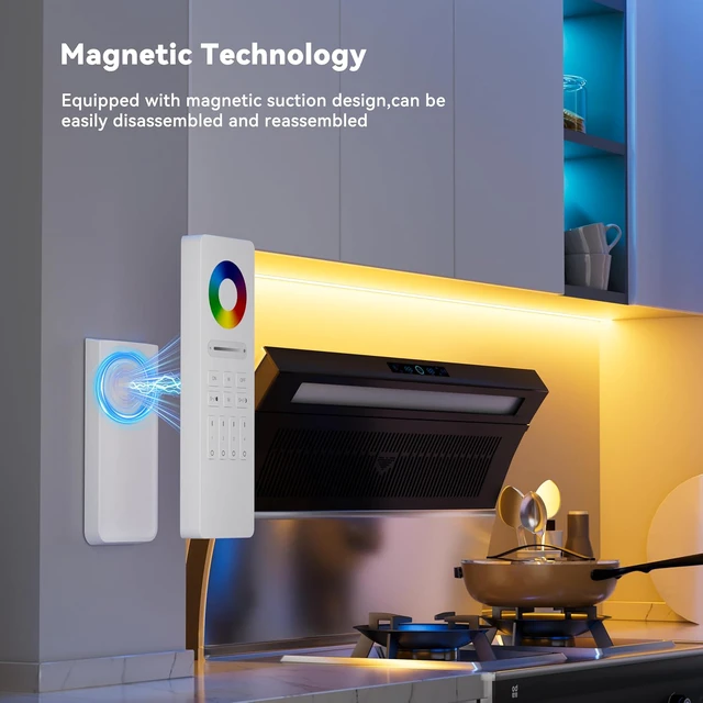 Alt view image 3 of 7 - Matter WiFi LED Controller Kit ML5 Compatible with Tuya APP/Homekit/Smart Life/Alexa/Google Home/Siri, DC12-48V Dimmable with RF Remote for Single Color/CCT/RGB/RGBW/RGBCCT LED Strip Lights