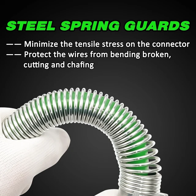 Alt view image 5 of 7 - 7-Way ABS Trailer Cord, 15FT Green Heavy Duty Pigtail Wire