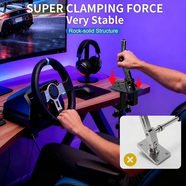 Alt view image 2 of 7 - Handbrake Shifter Table Clamp for MOZA HBP Handbrake