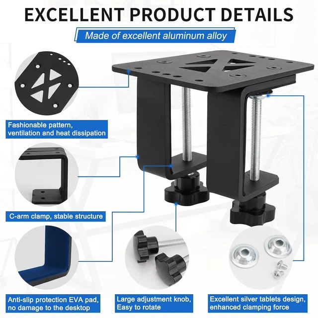 Alt view image 5 of 7 - Handbrake Shifter Table Clamp for MOZA HBP Handbrake