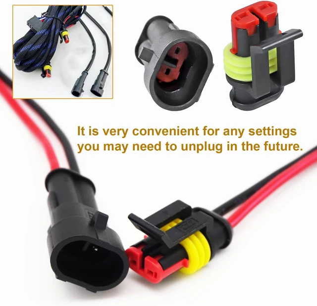 Alt view image 5 of 6 - Automotive Waterproof Wire Connector Kit with Crimper, 1/2/3/4/5/6 Pin, 64 Kit