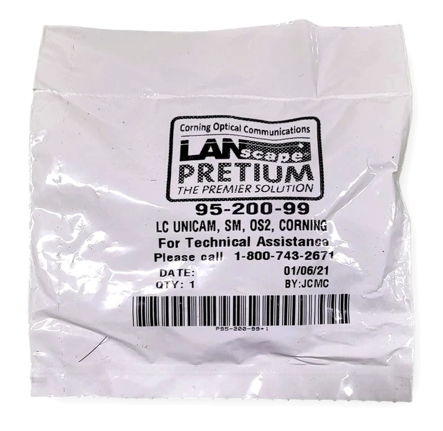 Alt view image 2 of 6 - 95-200-99 Pack of 5 UniCam LC Single-Mode Fiber Connectors, No-Epoxy No-Polish, Fast Field-Installable OS2 Termination, Ceramic Ferrule, Low-Loss