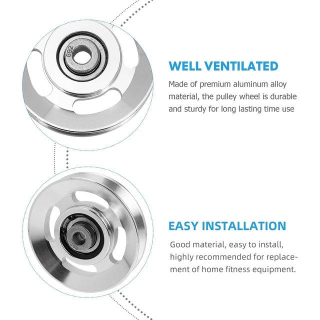 Alt view image 4 of 7 - Exercise Pulley Replaceable: 10 Pcs Gym Pulley, Lifting Pulley Wheel Pully Pulley System Wheel Pulley Gym Wear Resistant Fitness Equipment Aluminum Alloy Cable